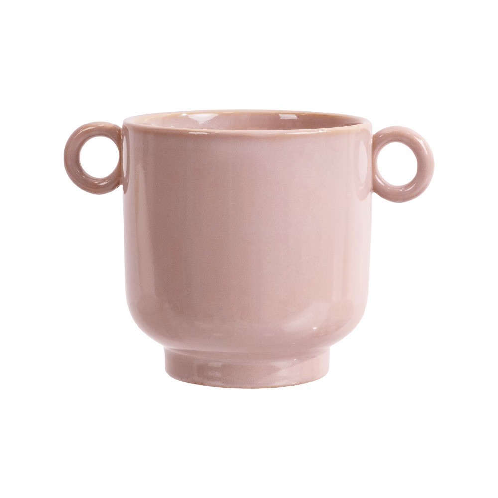 6" Rose Pink Handled Ceramic Planter by Drew Barrymore