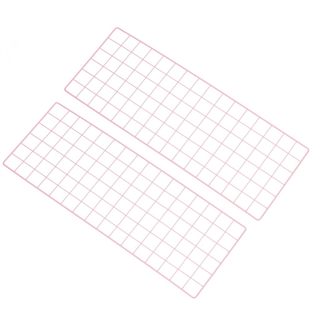 31.5"x12" Wire Grid Panel, 2 Pack Wall Grid Decorative Board Photo Display Pink