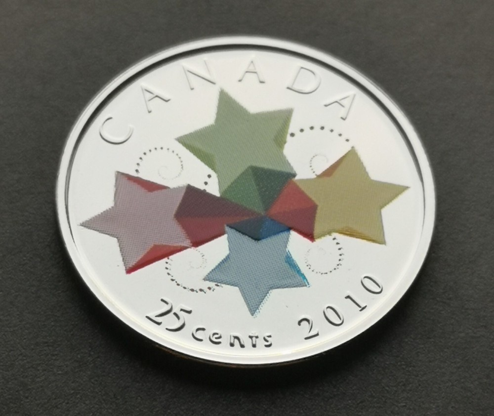 ***  CANADA  25  CENTS  COLOURED  2010  ***  CONGRATULATION  ***