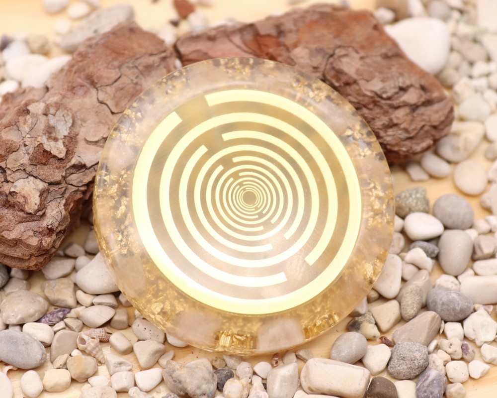 Rose quartz MWO harmonisation disc, orgone disc