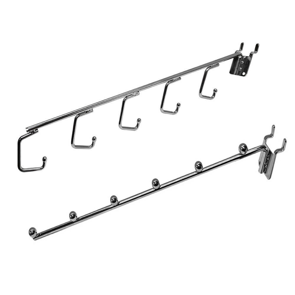 Chrome Pegboard 5-Hook , 6-Ball Waterfall Bracket Fixture Display Hook