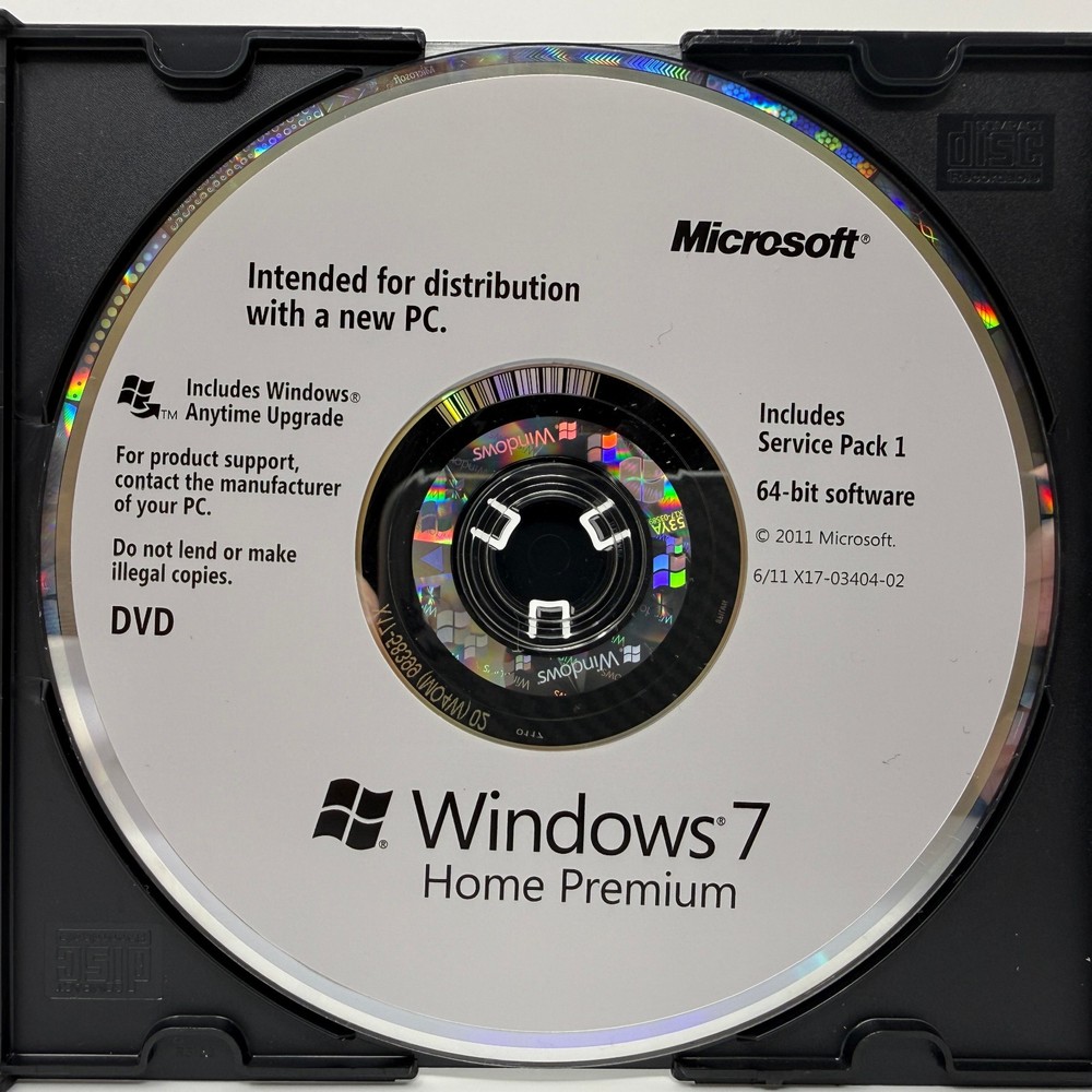 Microsoft Windows 7 Home Premium 64-bit Software (PC) *DISC ONLY - NO KEY*