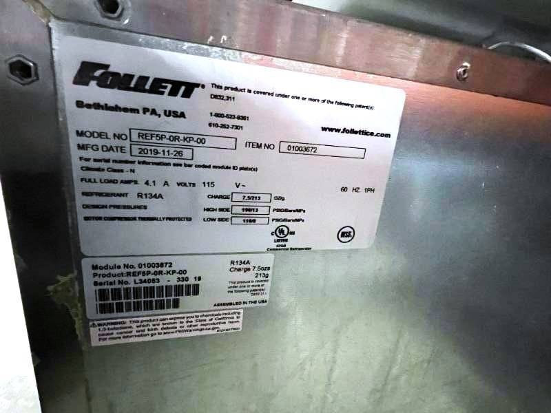 2019 Follett Performance Plus REF-5P-0R-00 Refrigerator Undercounter/READ DISCRP