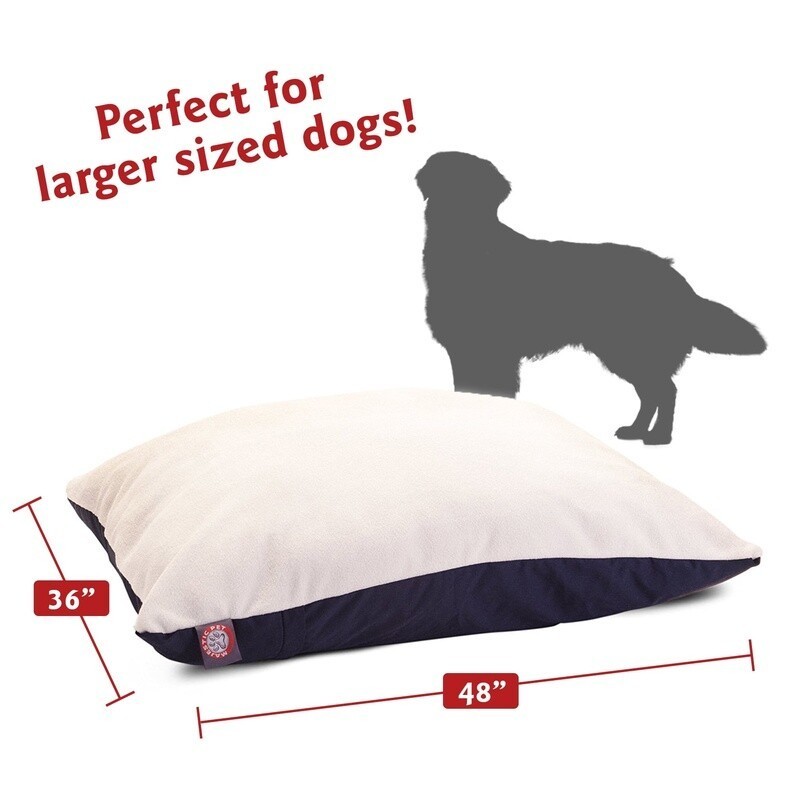 Rectangular Dog Bed Washable Removable Slipcover High Loft Fill Hypoallergenic