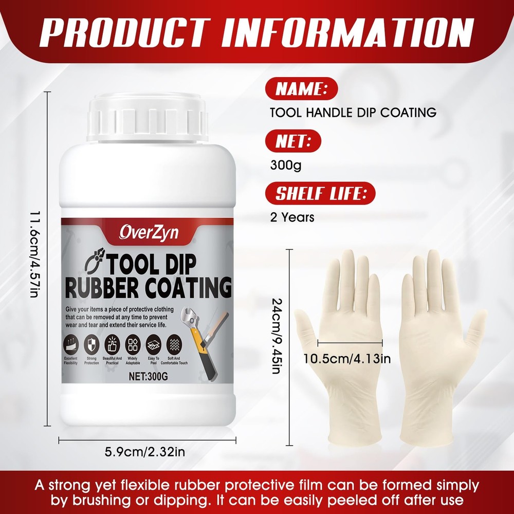 10.5oz Rubber Dip for Tools, Tool Dip Rubber Coating, Tool Handle Dip Coating...