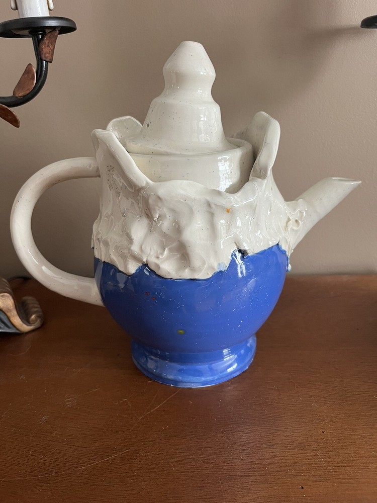 Ben Waters 2002 Double Pitcher Blue & White Pottery