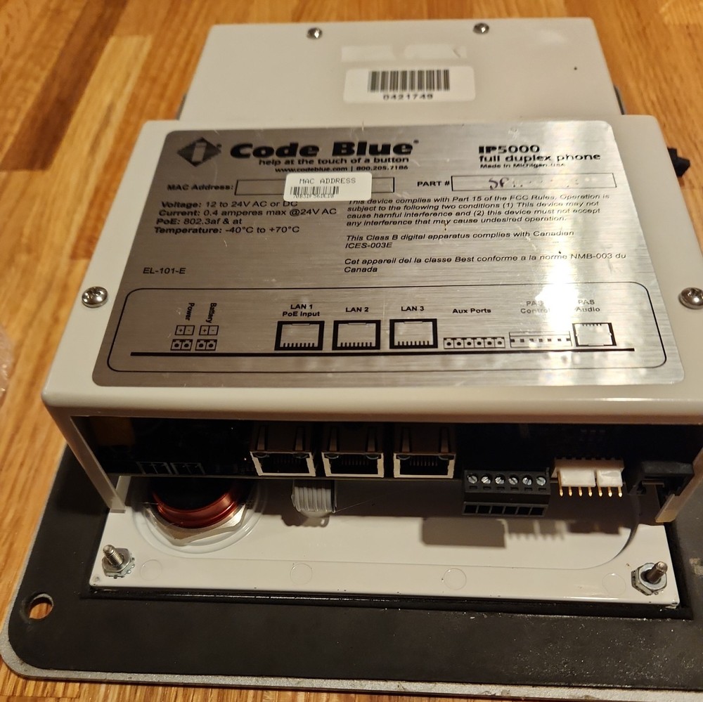 Code Blue IP5000 Code Full Duplex Phone Intercom
