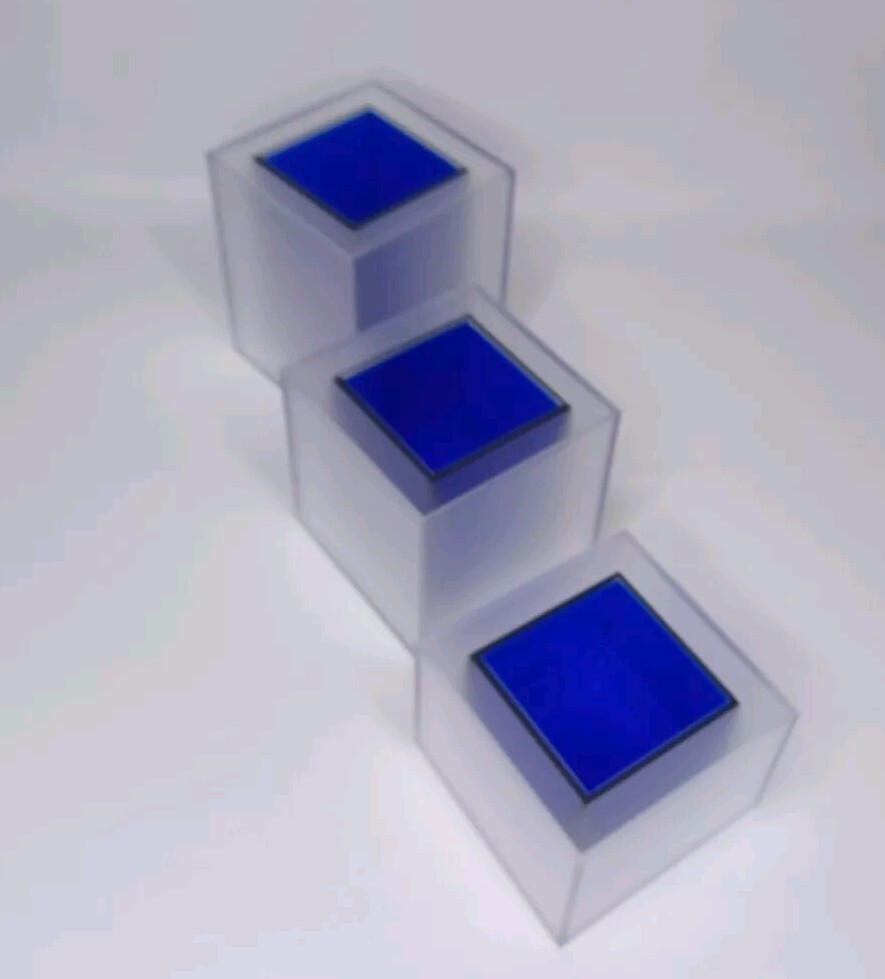 Square Blue Plastic Containers Set For Bathroom