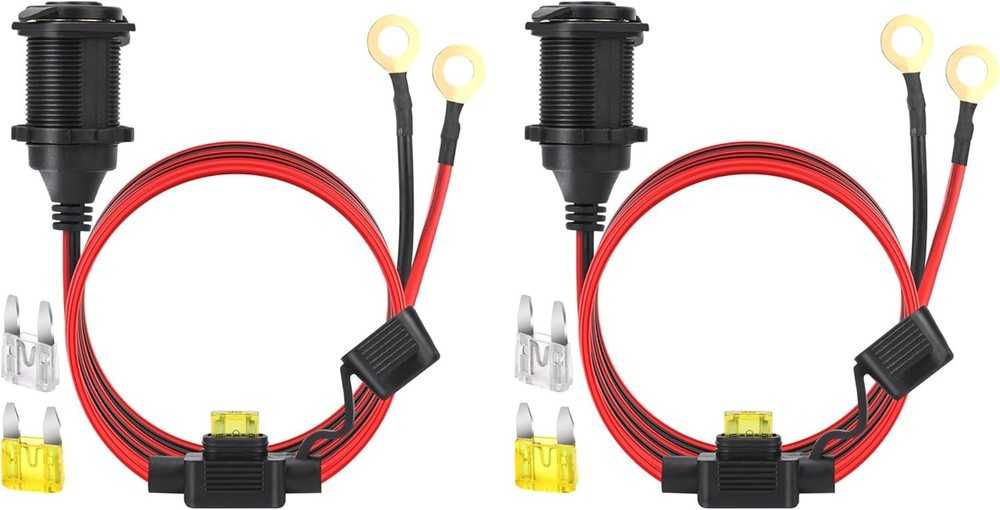 4FT 12V/24V Fixed Thread Cigarette Lighter Socket Extension Cable with Perfor...