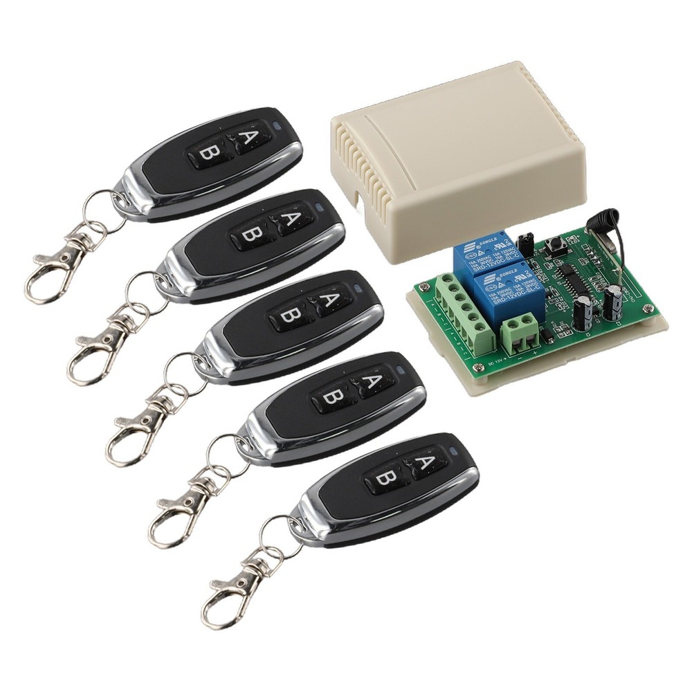 2 Channel Garage Door Remote Control Switch Relay Wireless Transmitter+Receiver