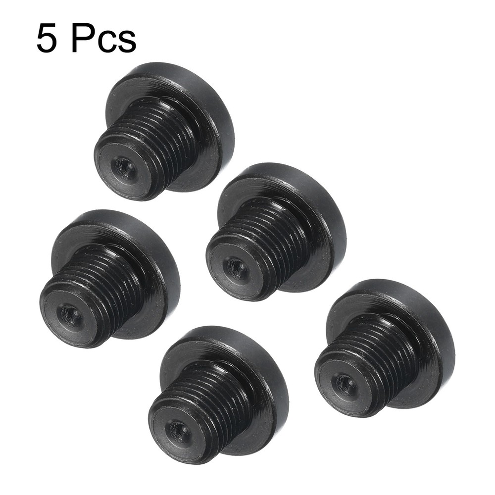 G1/8 Male Outer Head Hex Thread Socket Pipe Plug Fitting, 5Pcs, Black