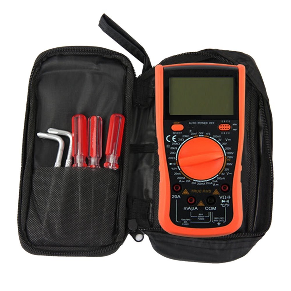 Convenient Black Cloth Bag for Digital Multimeter for Professional Use