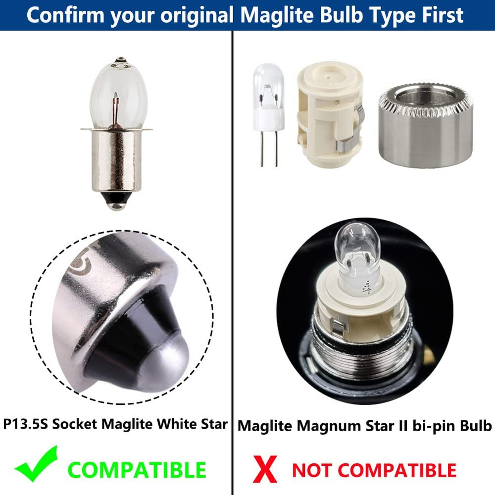 Conversion Upgrade LED Bulb Replacement Compatible for Maglite Flashlight 3 4 5