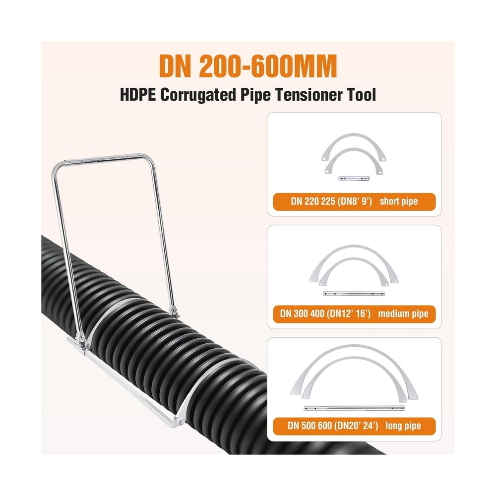 HDPE Corrugated Pipe Tensioner Tool, Heavy Duty Pipe Pulling and Connecting K...