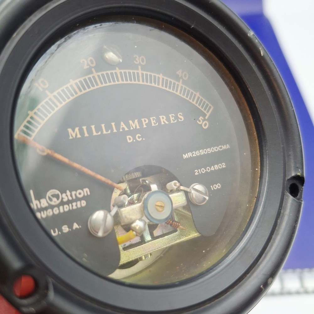 Phaostron Ruggedized 0 to 50 Milliamperes D.C. Panel Meter 210-04802. (refB.N)