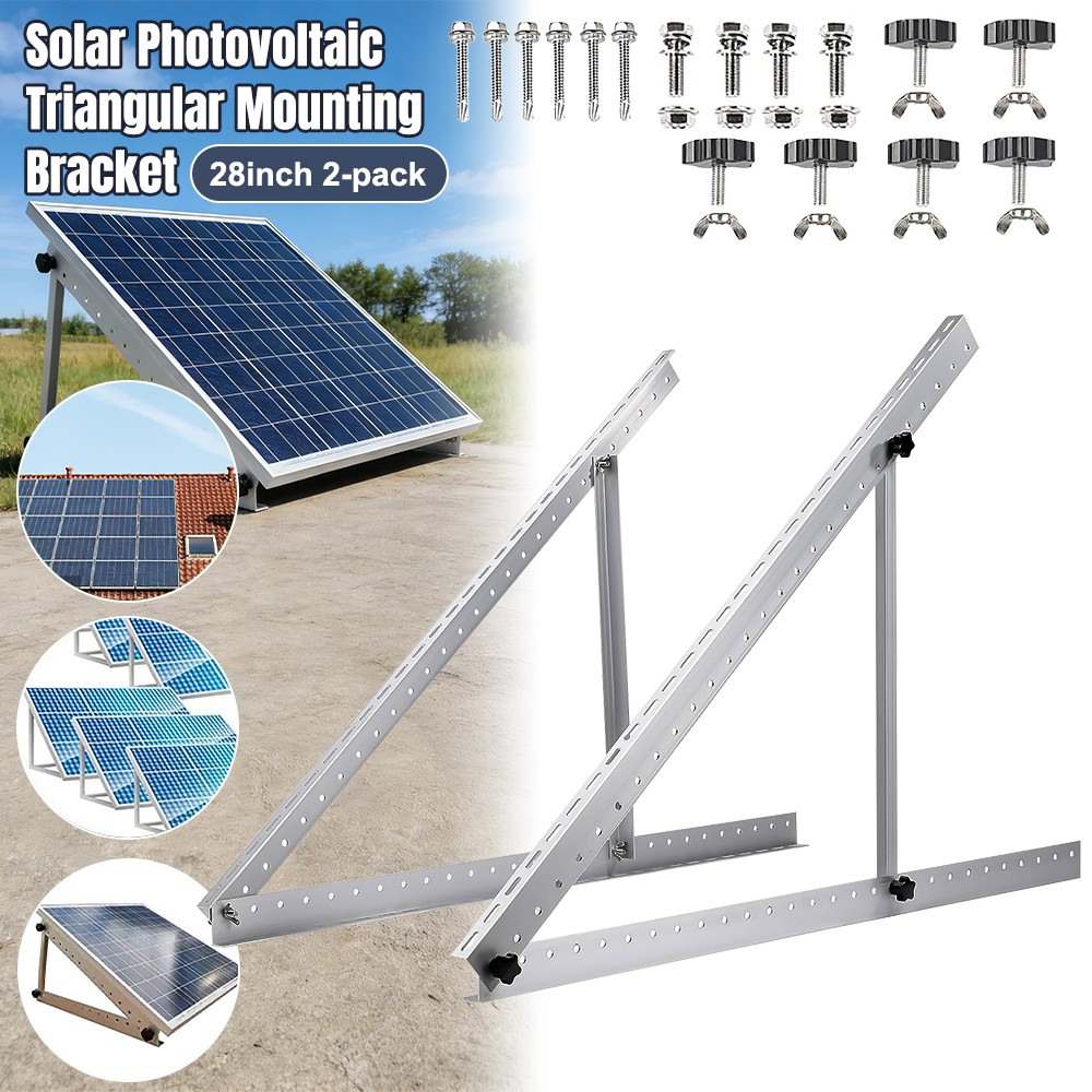 Angled Solar Panel Adjustable Mounting Frame Rails Brackets Tilt Shed Boat RV