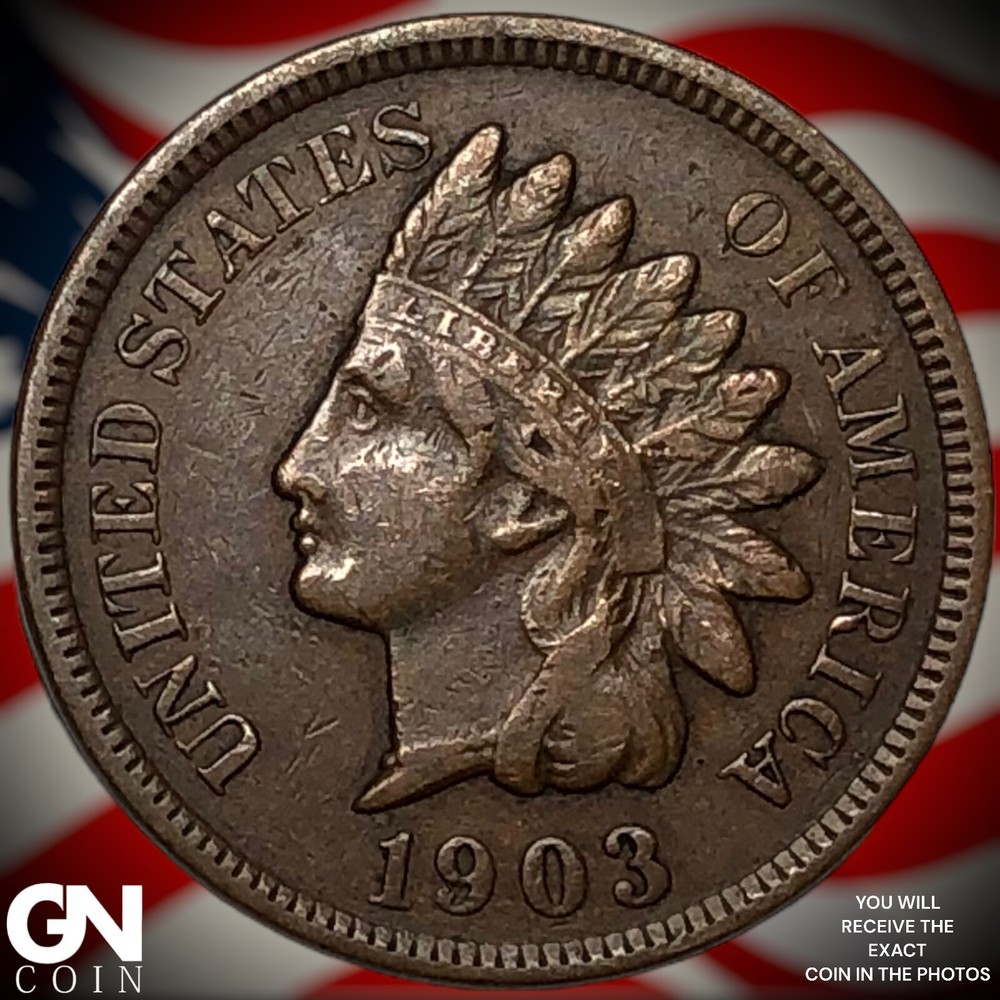 1903 Indian Head Cent Penny X0914