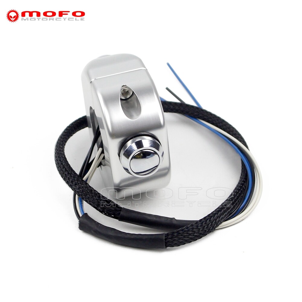 For Harley Honda 1'' Handlebar 3-Switch Self-Locking + Self-Resetting Horn/Light