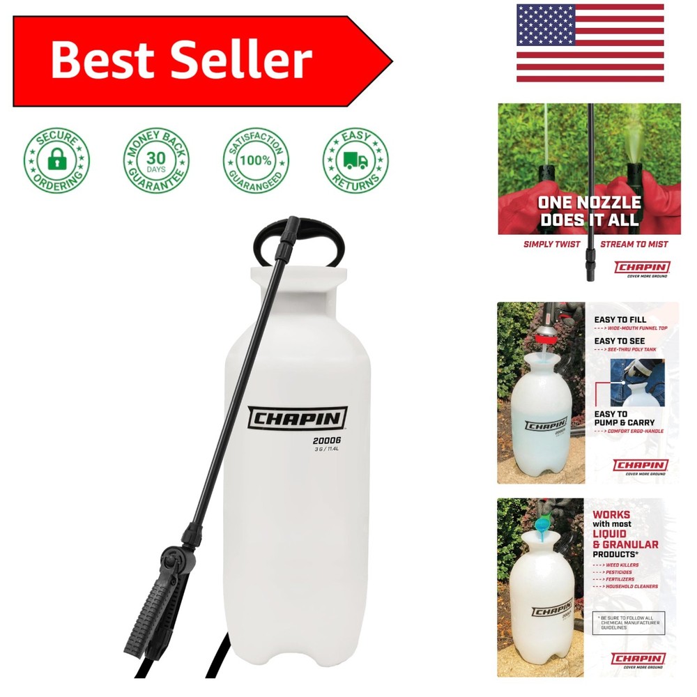 Chapin 20006 3-Gallon Pump Sprayer: Ergonomic & Versatile Lawn Care Solution