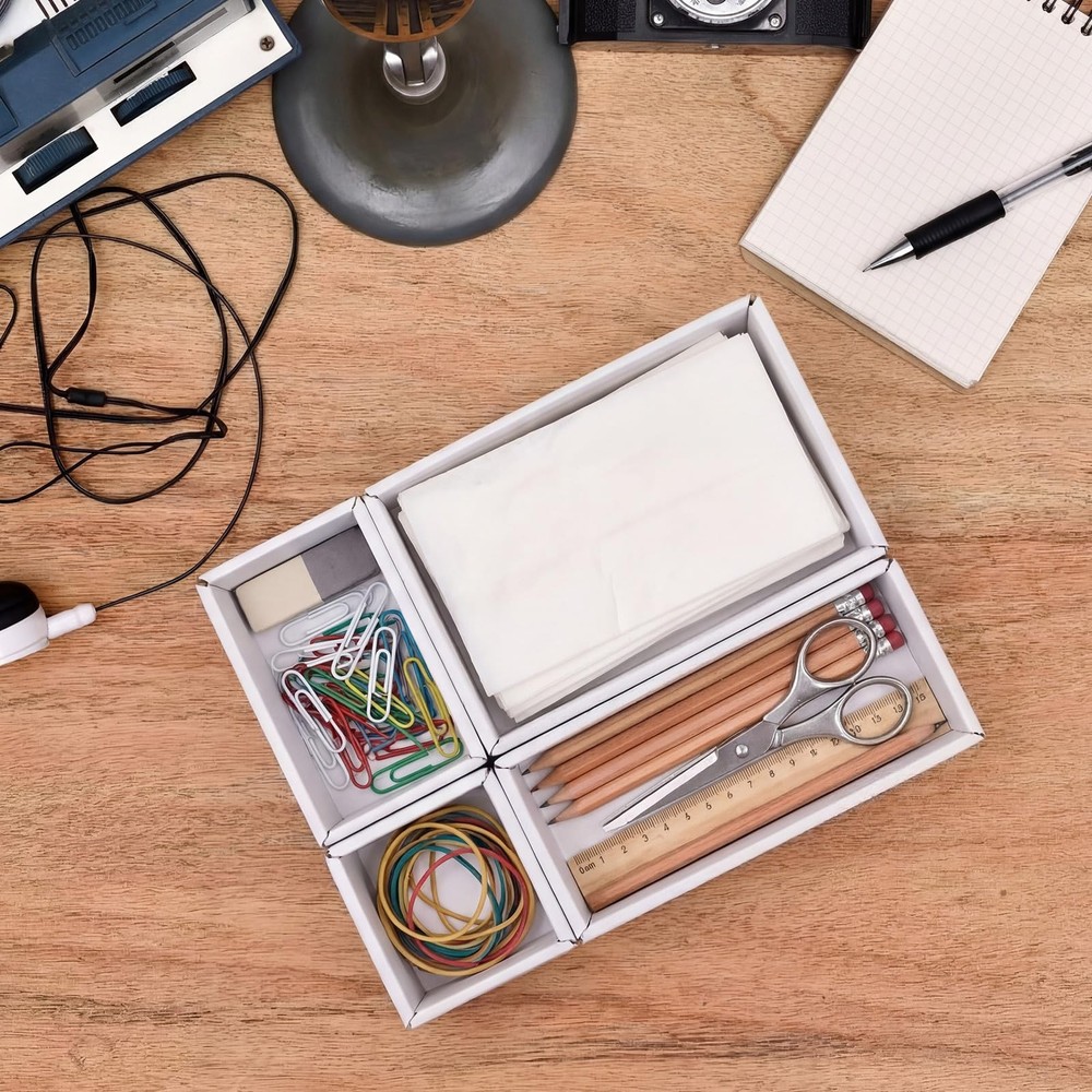 25 Pack Cardboard Storage Box Open Boxes Parts Sorting Boxes File Storage for...