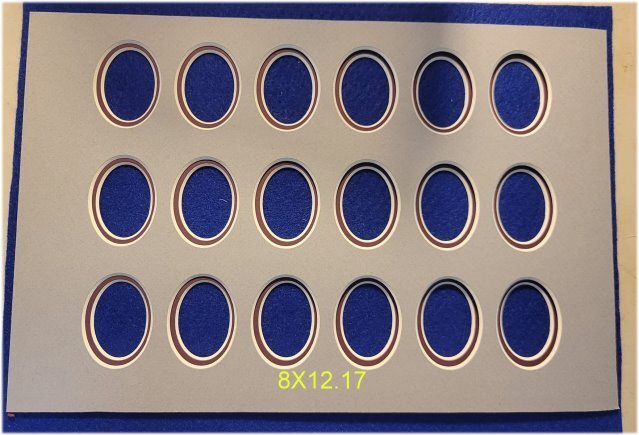 8"X12" Double Mat  - 18 Oval Cut-Outs *NEW*