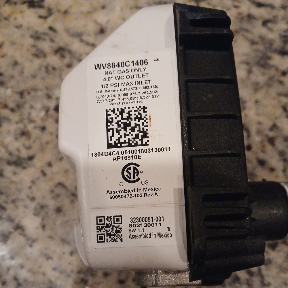 Honeywell WV8840C1406 WATER HEATER GAS VALVE