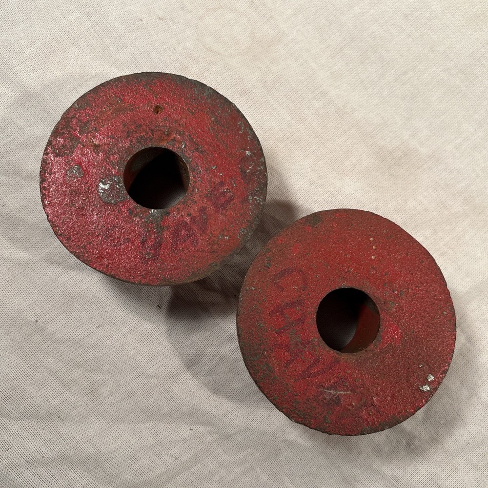Vintage Pair York Barbell Bar Collars