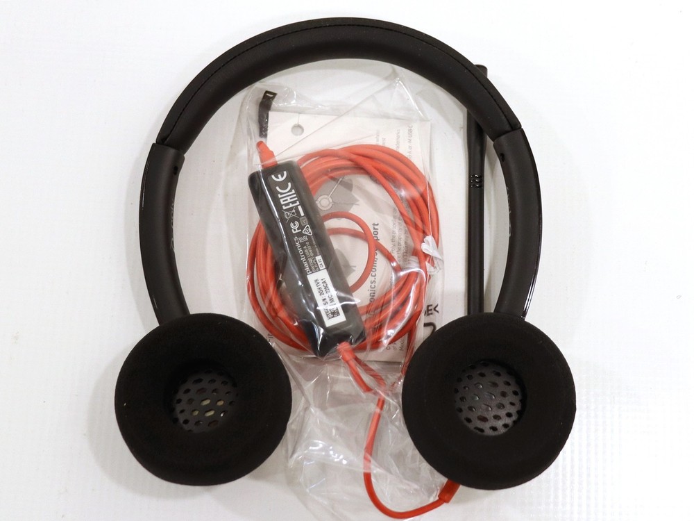 Poly Blackwire 3320 Wired USB Headset (Black/Red)