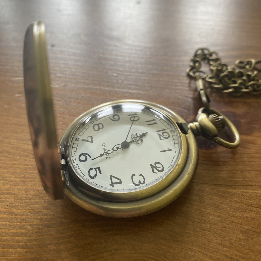 Steampunk Brass Fob Watch with Albert Chain