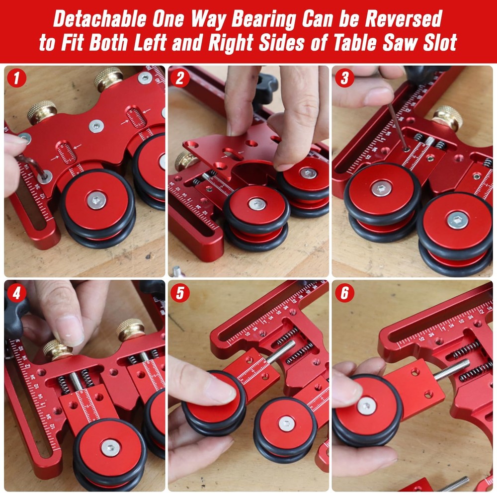 Featherboard for Table Saws, 2 in 1 Thin Rip Jig Guide Feather Boards for Tab...