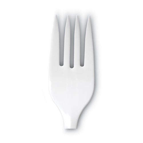 Dixie Plastic Cutlery, Mediumweight Fork, Plastic, White, 1,000/Carton