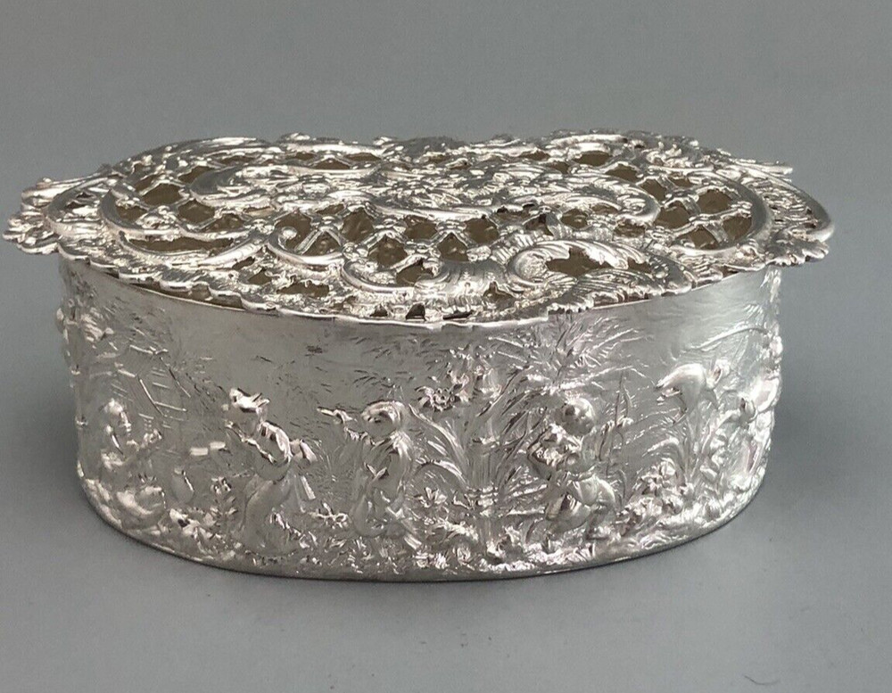 Edwardian Silver Potpourri Box Thomas Smith Edinburgh 1908 AGGZX