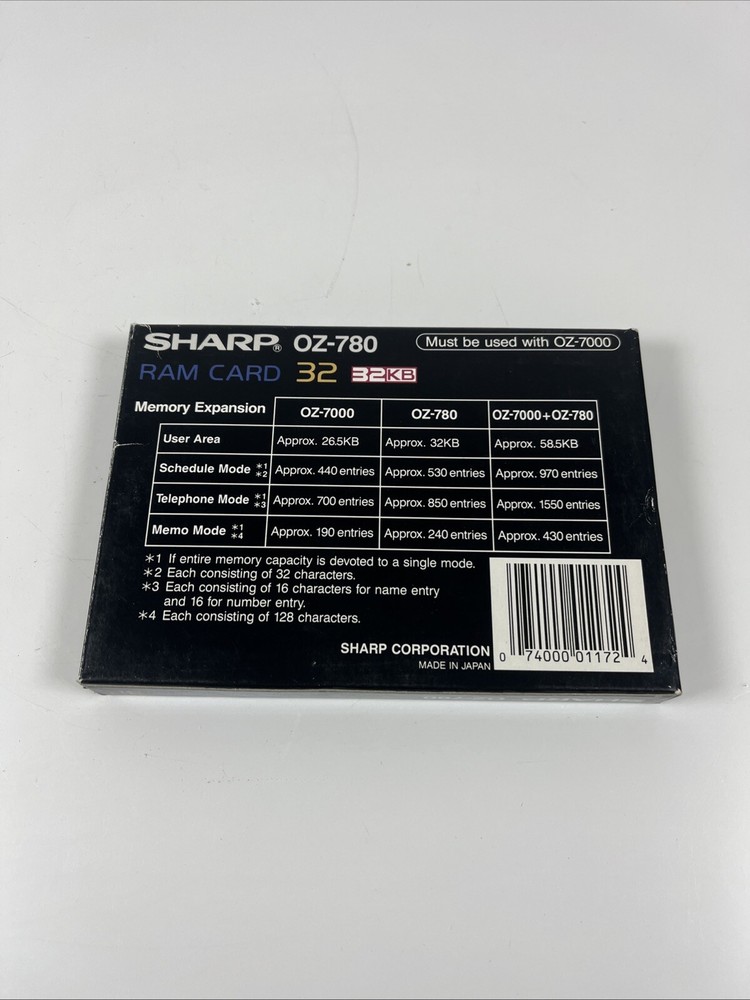 Sharp OZ-780 Ram Card 32KB
