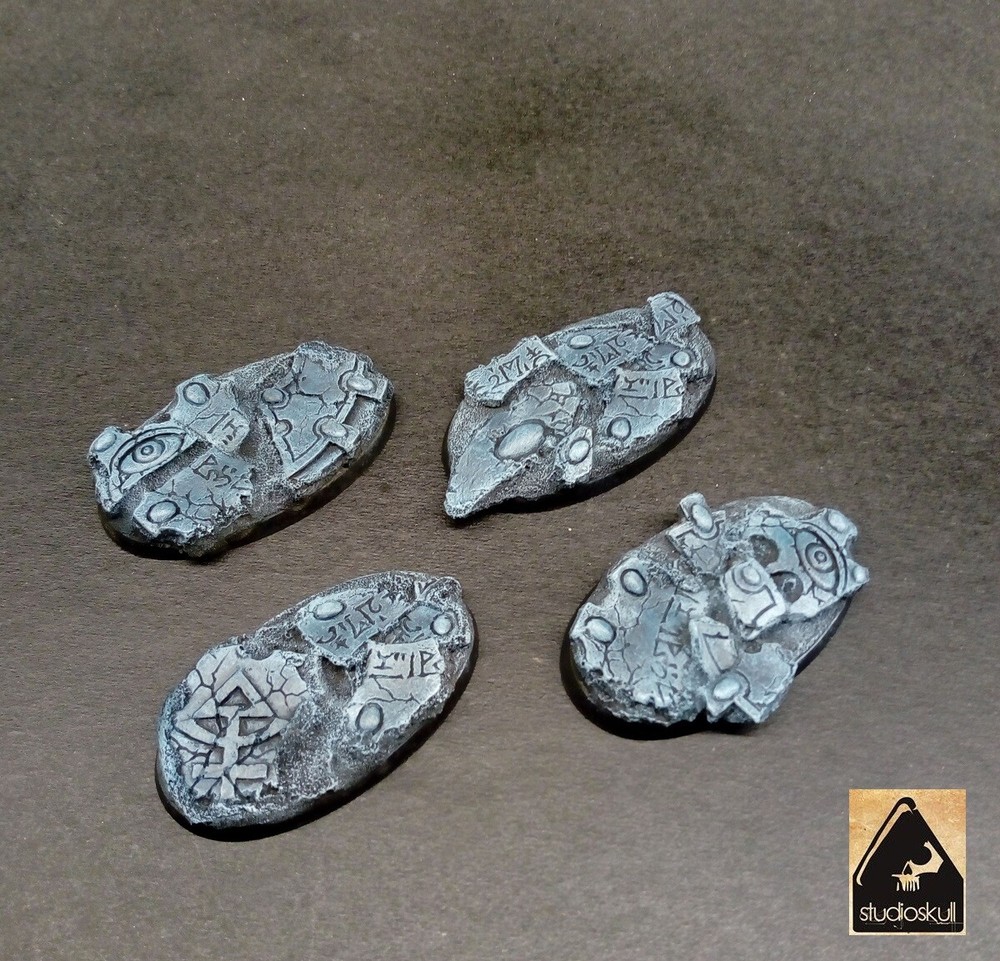 60X35mm OVAL RESIN BASES 4PCS ELDAR RUINS