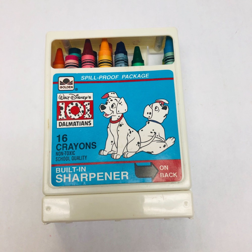 Vintage Disney 101 Dalmatians Crayons w/ Sharpener *Some Missing READ* BIN J