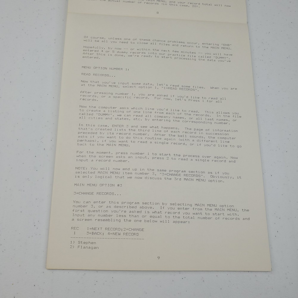 TI-99/4A Data Base 1 Computer Game Manuel Instructions Only Guide SPC Software