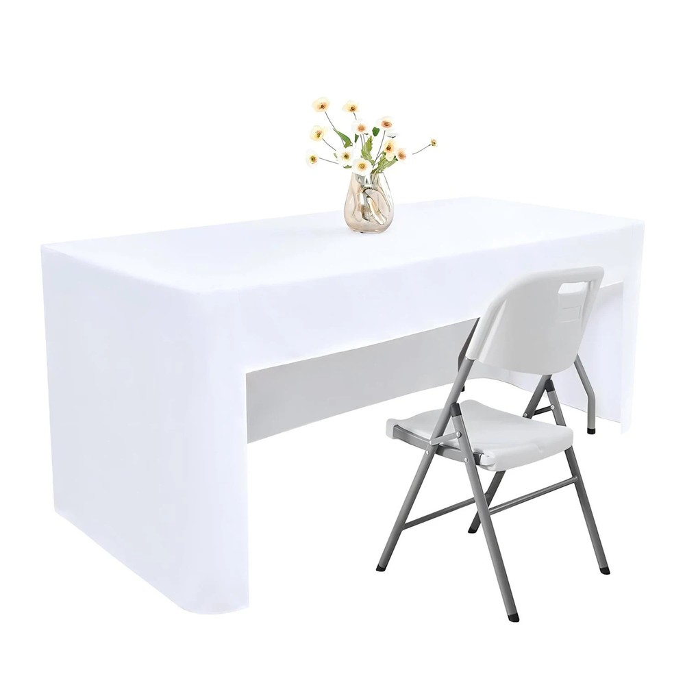 1Pack 6Ft Open-Back Tablecloth for Rectangular Table Washable Fabric Table Cover