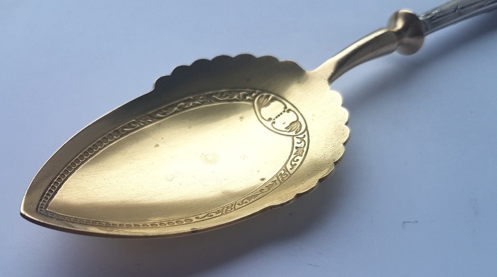 Unusual Serving Spoon Silver around 1900 M795
