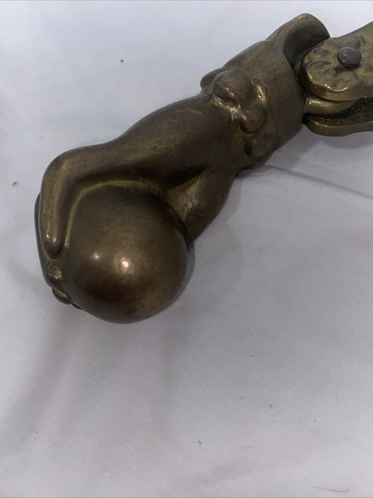 Antique Brass Hand Door Knocker. P. Missing Hardware