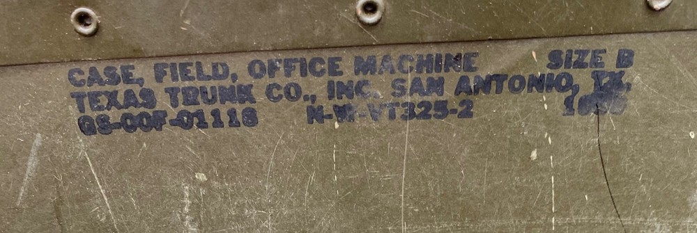 US Military Typewriter Transport Storage Shipping Container Field Case Box.