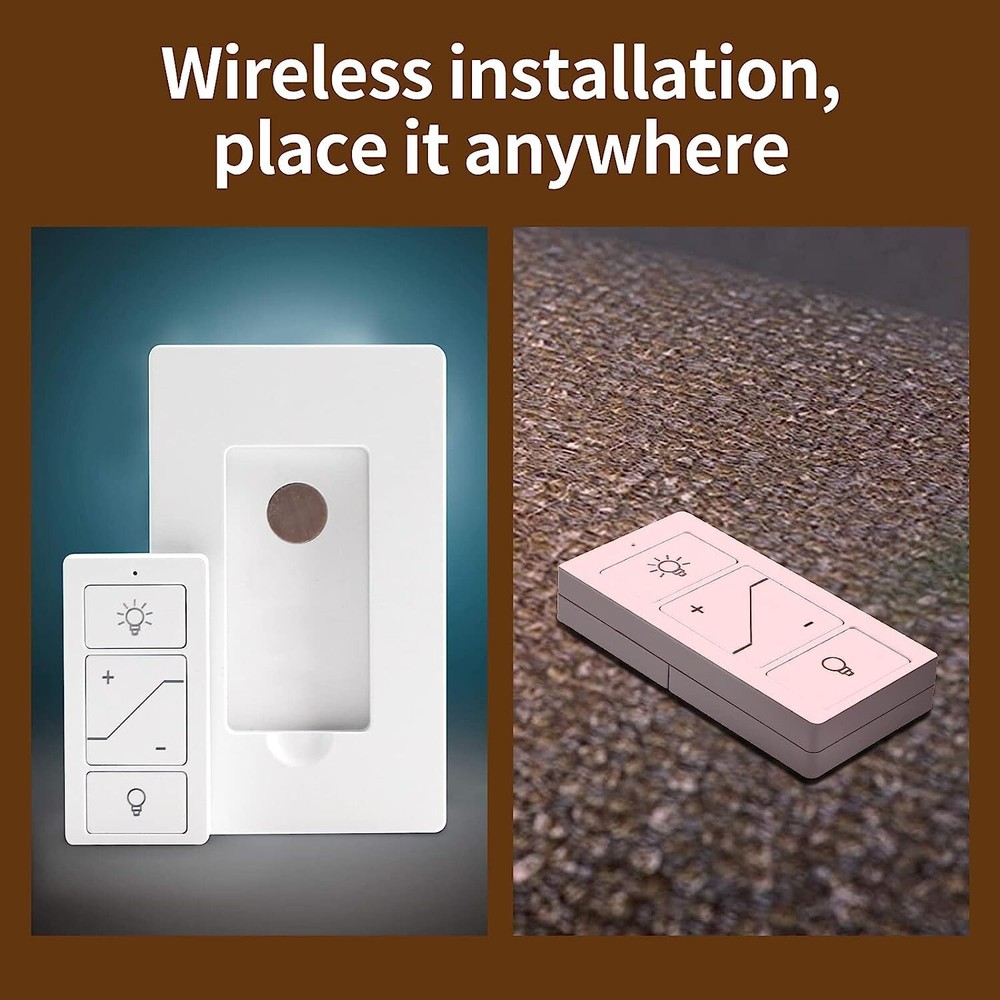 Smart Wireless Dimmer Switch & Receiver Ki No wiring Remote Control Work Alexa