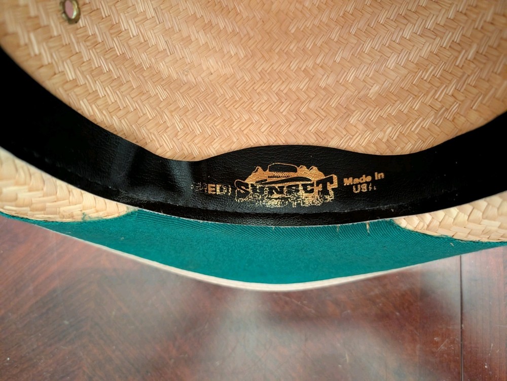 Authentic Amish Made Straw Shade Hat Field Hat Men's Medium
