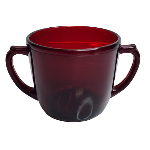 Anchor Hocking Ruby Red Cream And Sugar