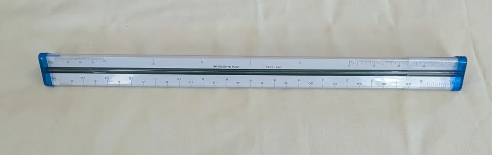 Telodyne Post 38CT-580 triangular architects scale ruler with case