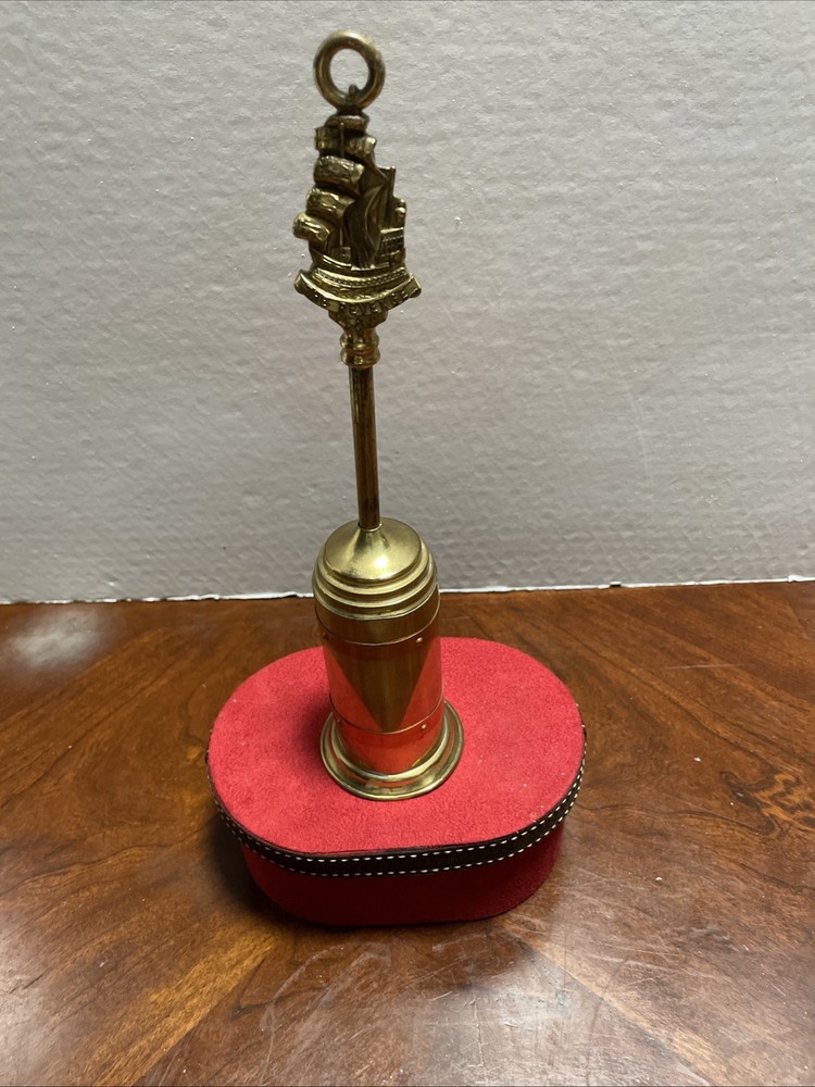 Antique Brass Retractable Fireplace Brush