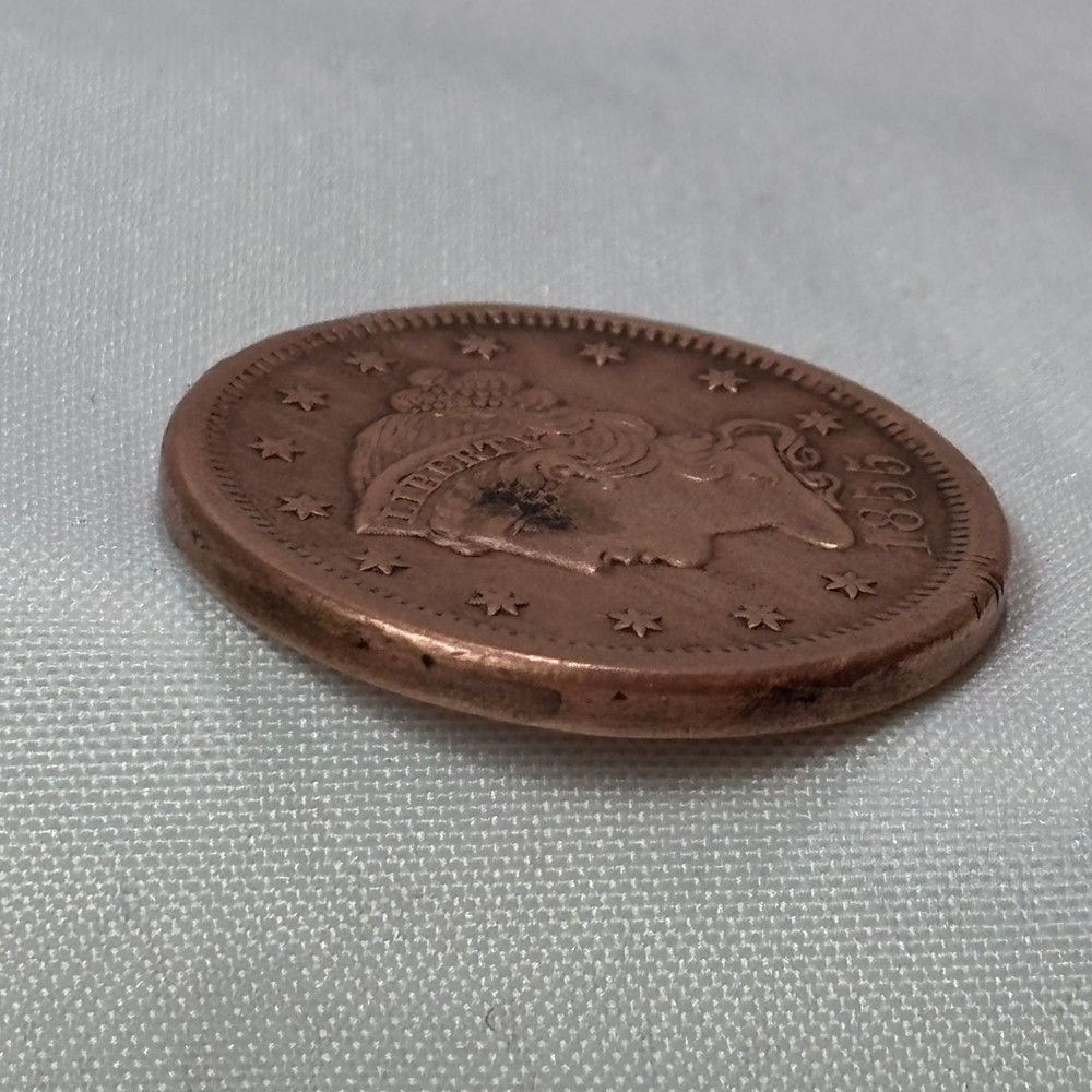 1855 Large Cent Braided Hair