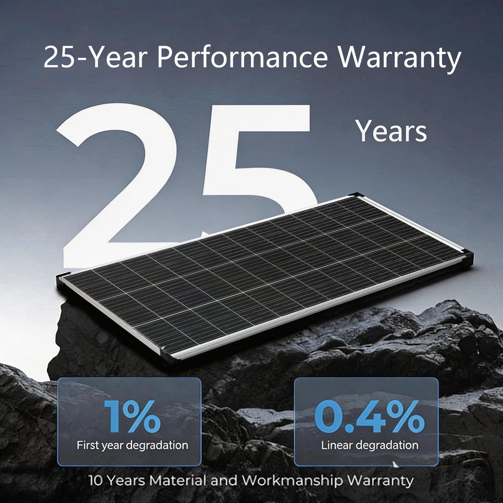 200W Solar Panel 18V Mono N-Type 18BB 25% PV Off-Grid for Battery Power System