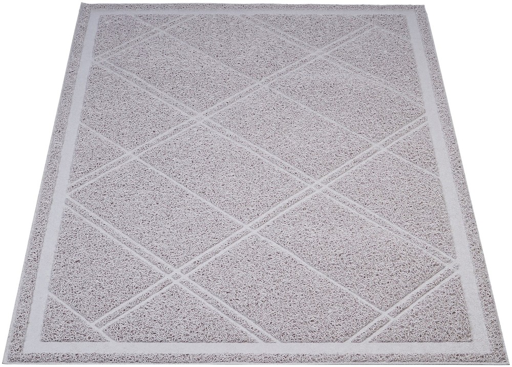 Amazon Basics Less-Mess Cat Litter Box Mat, 1 Count (Pack of 1), Gray