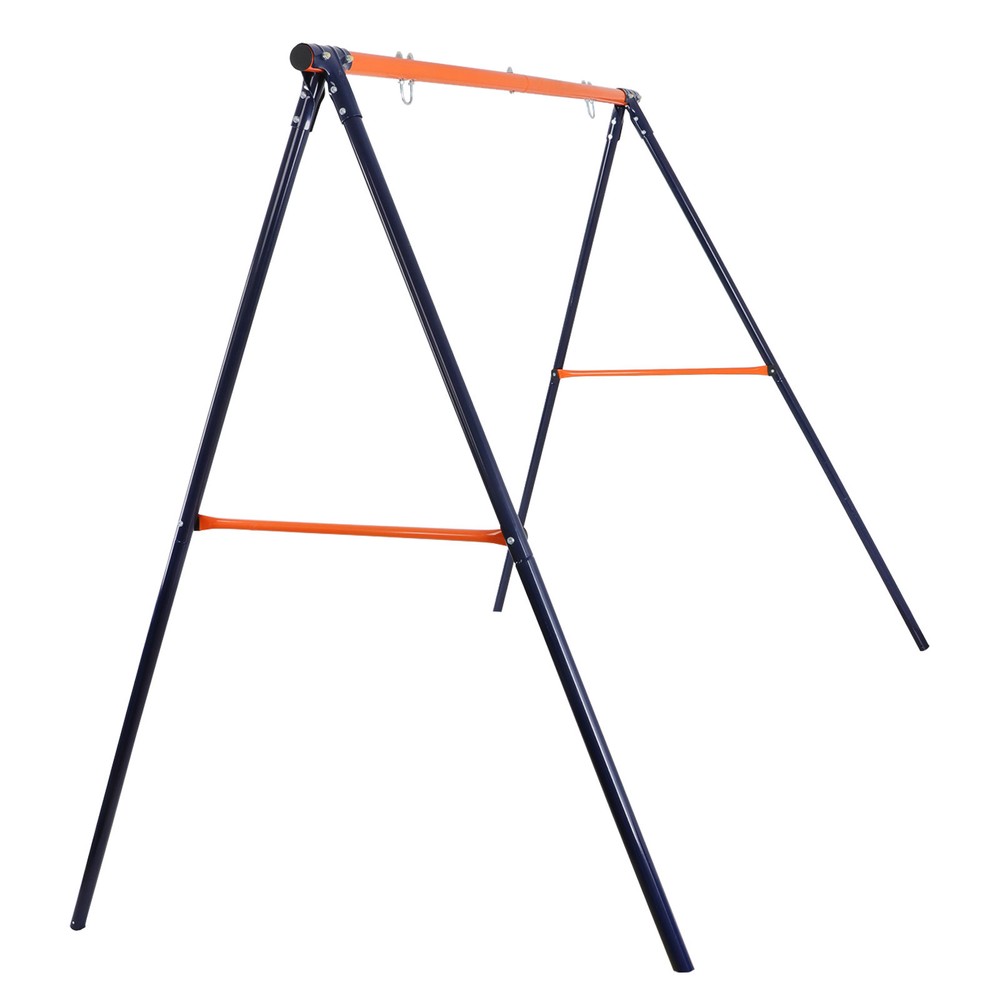 A-Frame Swing Stand Yard Lawn Playground + 48'' Spider Web Tree Swing Net