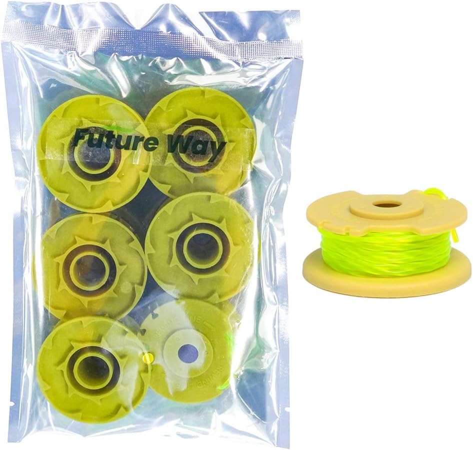 6 Pack Weed Eater String Replacement for Ryobi 18v, 24v, and 40v Cordless Trimme